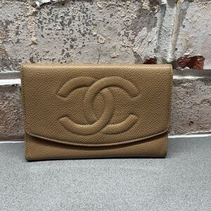 Chanel Tan Leather Wallet